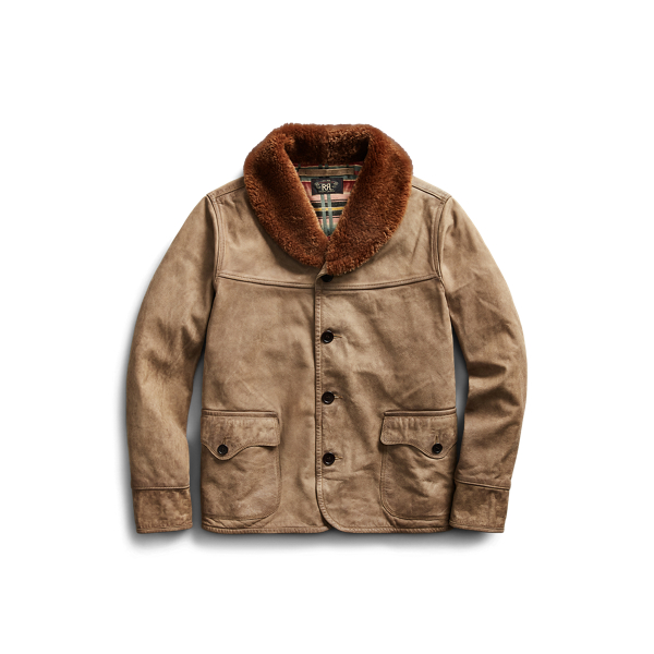 Shearling-Collar Leather Jacket RRL 1