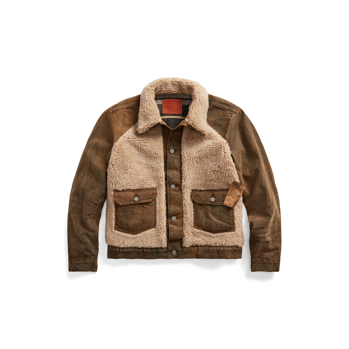 100％本物 Fleece-Paneled Denim Jacket ジャケット・アウター