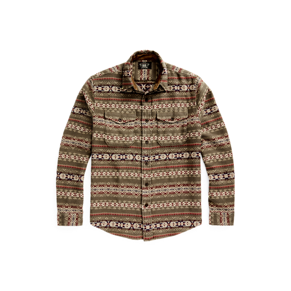 Surchemise bord&eacute; de daim jacquard gratt&eacute; RRL en 1