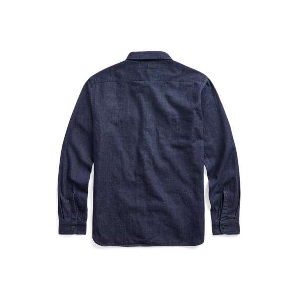 Indigo Cotton-Linen Denim Workshirt