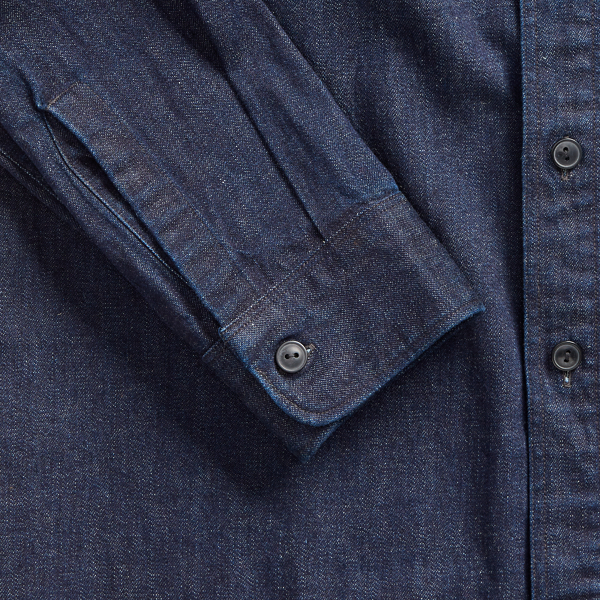 Indigo Cotton-Linen Denim Workshirt