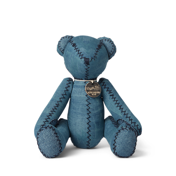 Ourson en jacquard de denim indigo
