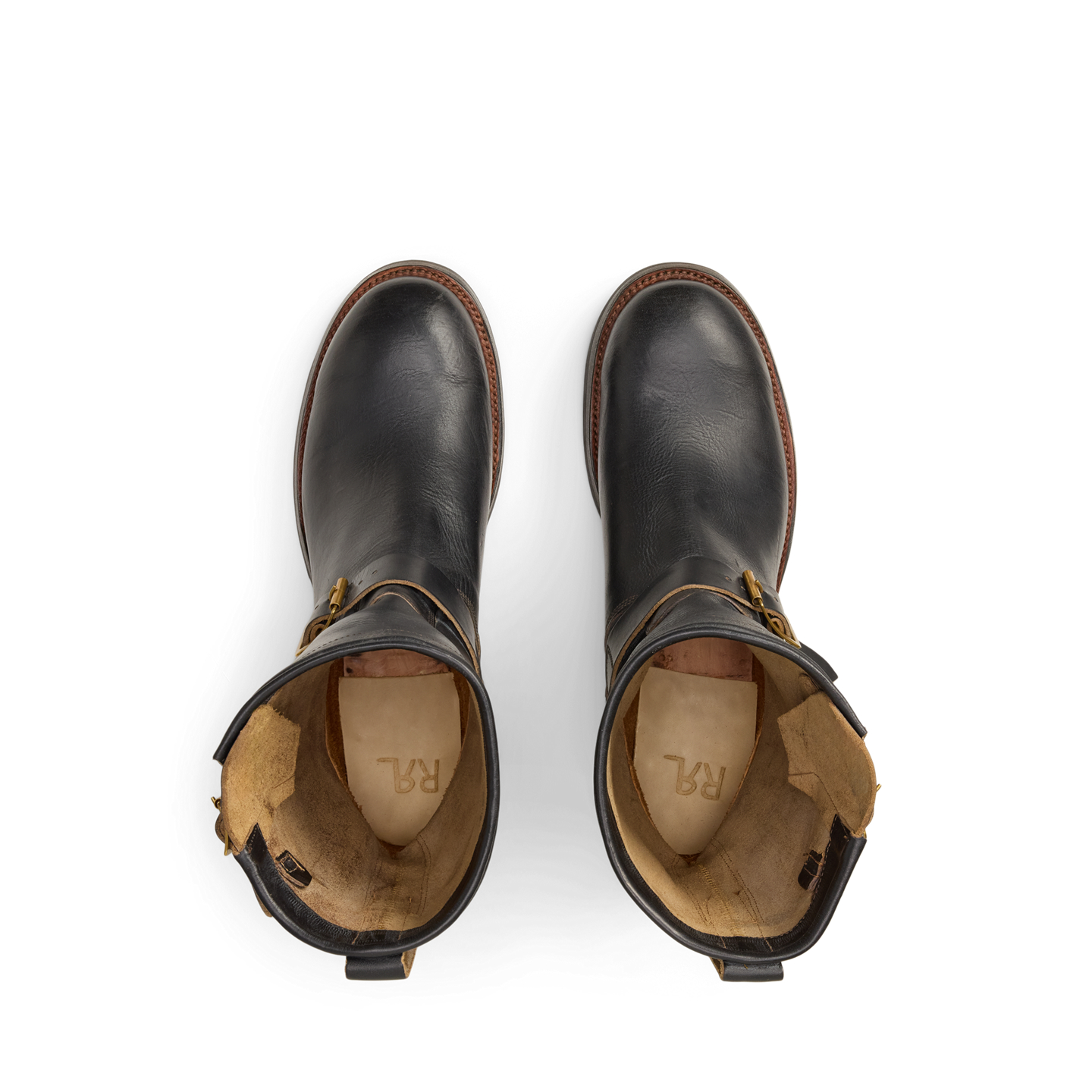 Мужские ботинки Ralph Lauren Leather, цвет: Чёрный коричневый — фото 2