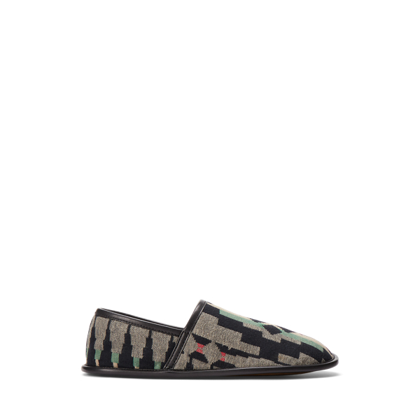 Chaussons jacquard doublure peau lain&eacute;e RRL en 1