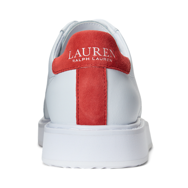 RL White/Geranium Angeline IV Action Leather Trainer Lauren 3