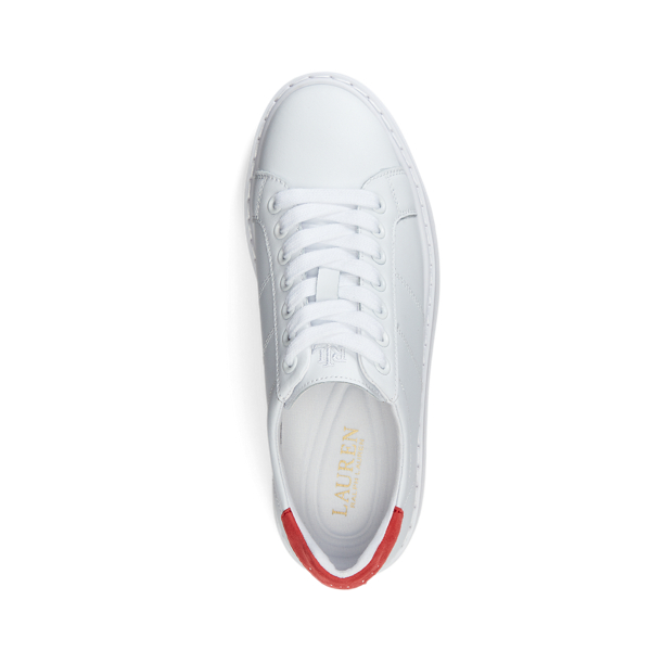 RL White/Geranium Angeline IV Action Leather Trainer Lauren 4