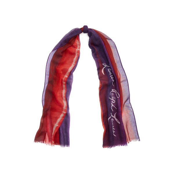 Tie-Dye-Print Linen-Blend Wrap Scarf
