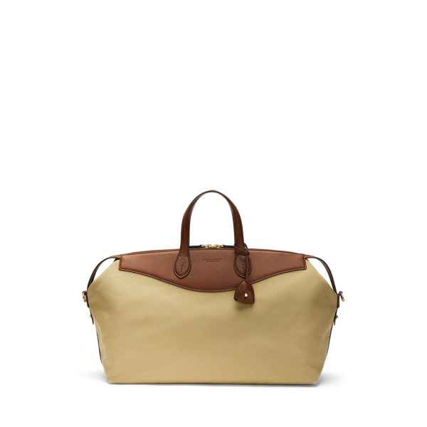 Leather-Trim Canvas Voyager Duffel