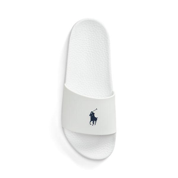 Badesandale mit charakteristischem Pony Polo Ralph Lauren in Wei&szlig;/Navy 4