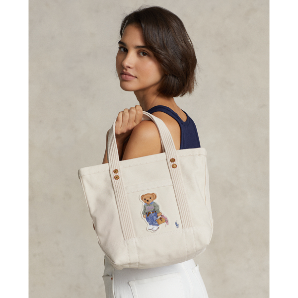 Canvas Small New Orleans Polo Bear Tote