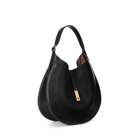 Женская сумка Ralph Lauren Polo ID Calfskin Large Shoulder, цвет: Чёрный