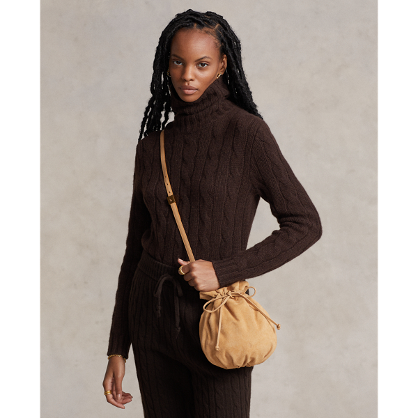 Die Wildleder-Pochette mit Pony Polo Ralph Lauren in Bernstein 8