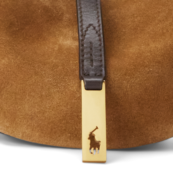 Maple/Tobacco Polo ID Suede Mini Shoulder Bag Polo Ralph Lauren 6