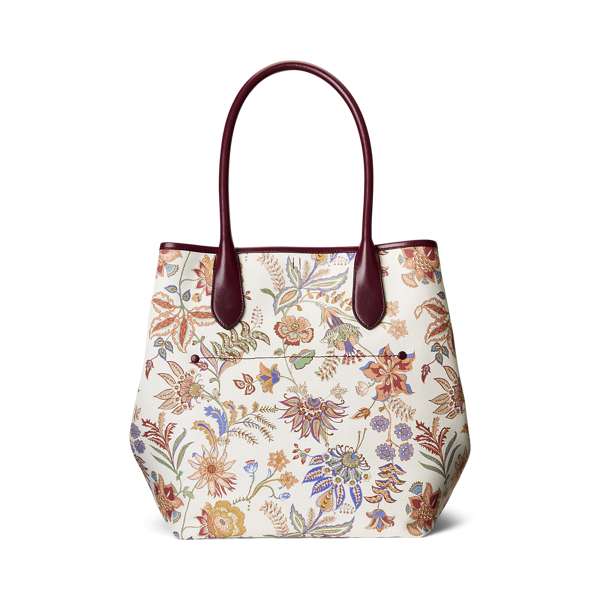 Gro&szlig;e Segeltuch-Tragetasche Bellport Polo Ralph Lauren in Wei&szlig; gebl&uuml;mt 4