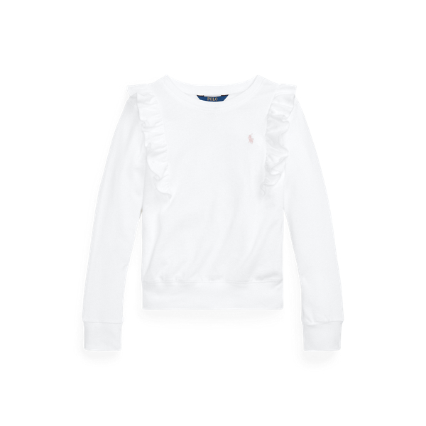 Sweat volant&eacute; en coton &eacute;ponge spa