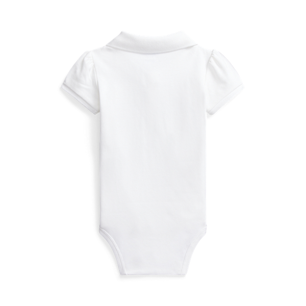 Polo-Babybody aus weicher Baumwolle Baby Girl in Wei&szlig; 2