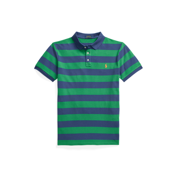 Custom Slim Fit Striped Mesh Polo Shirt Polo Ralph Lauren 1