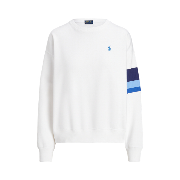 Logo and Stripe Fleece Sweatshirt
