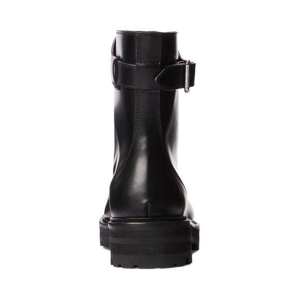 Black Buckled Calfskin Lug Boot Polo Ralph Lauren 3