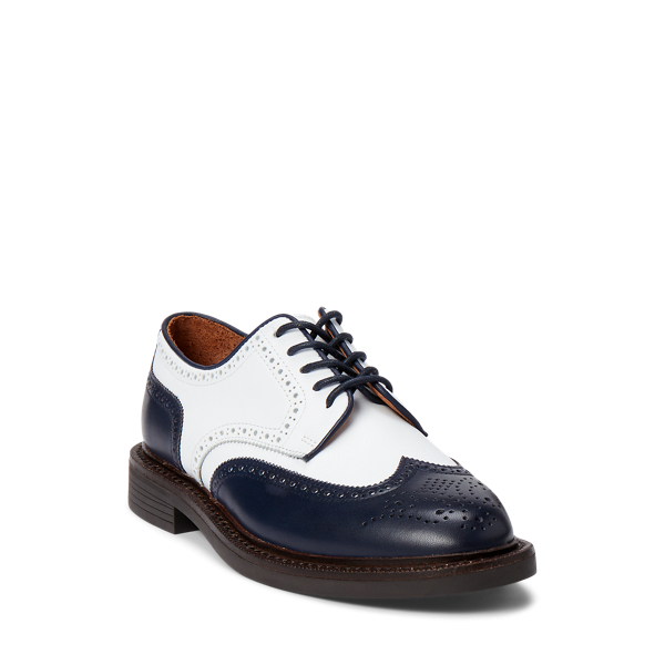 Oxford-Fullbrogue aus Kalbsleder Polo Ralph Lauren in Wei&szlig;/Navy 2