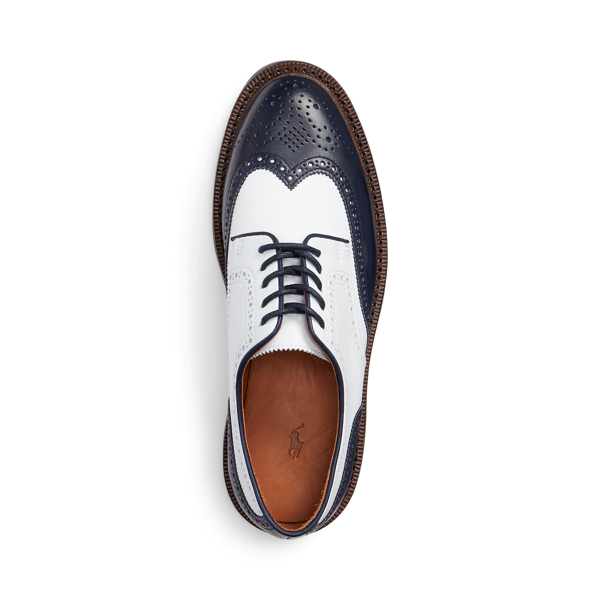 Oxford-Fullbrogue aus Kalbsleder Polo Ralph Lauren in Wei&szlig;/Navy 4