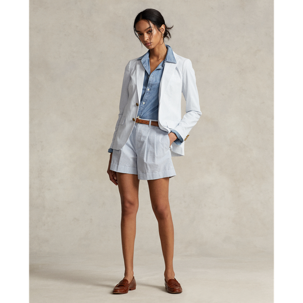 White/Blue Seersucker Seersucker Blazer Polo Ralph Lauren 4