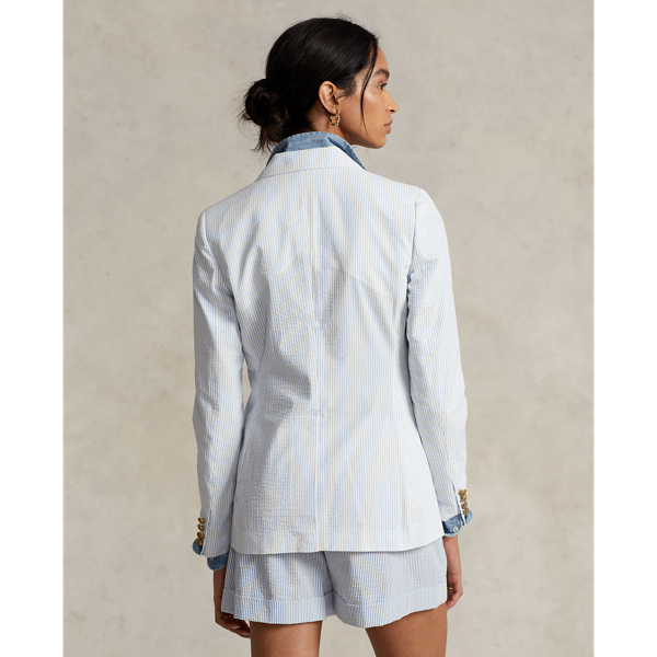 White/Blue Seersucker Seersucker Blazer Polo Ralph Lauren 5