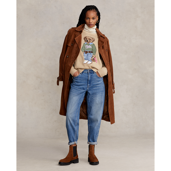 Pullover mit New Orleans Polo Bear Polo Ralph Lauren in Sandbraun multi 4