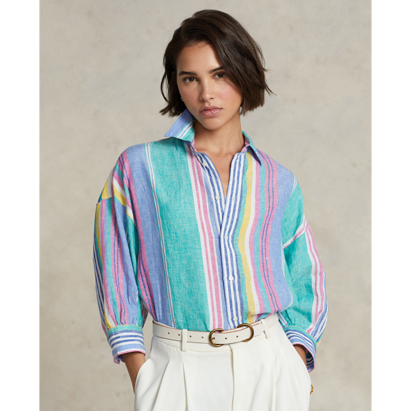 Striped Oversize Linen Shirt for Women Ralph Lauren® PL
