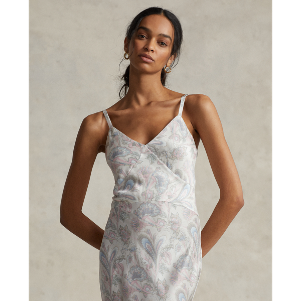 &Auml;rmelloses Satinkleid mit Blumenmuster Polo Ralph Lauren in Gloriosa Floral 4