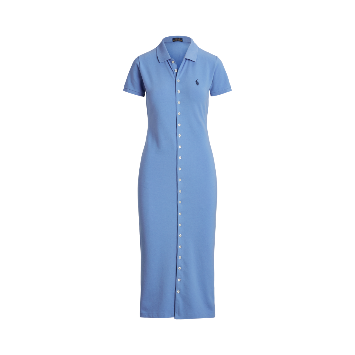 Stretch Cotton Polo Midi Dress