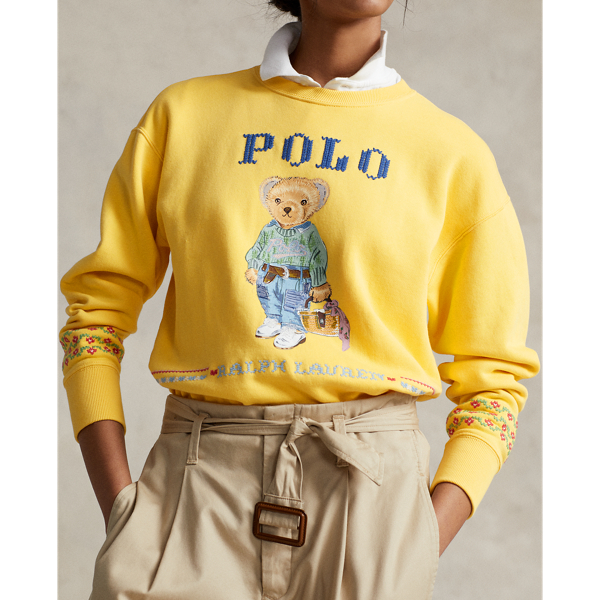 Sweat New Orleans Polo Bear en molleton Polo Ralph Lauren en Jaune d'automne 6