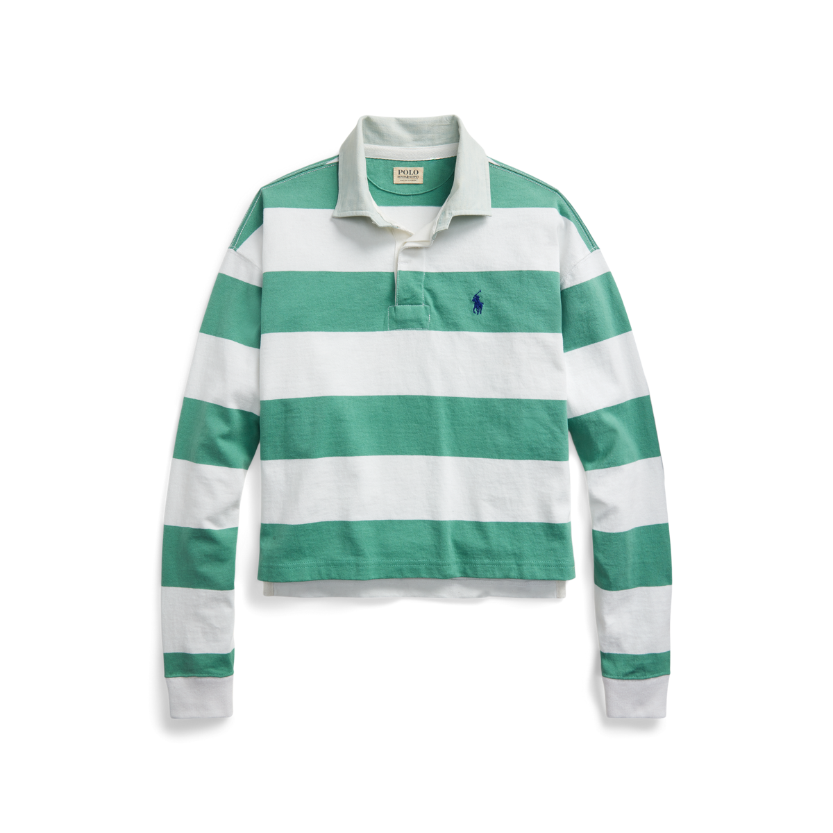 Striped Cropped Jersey Rugby Shirt