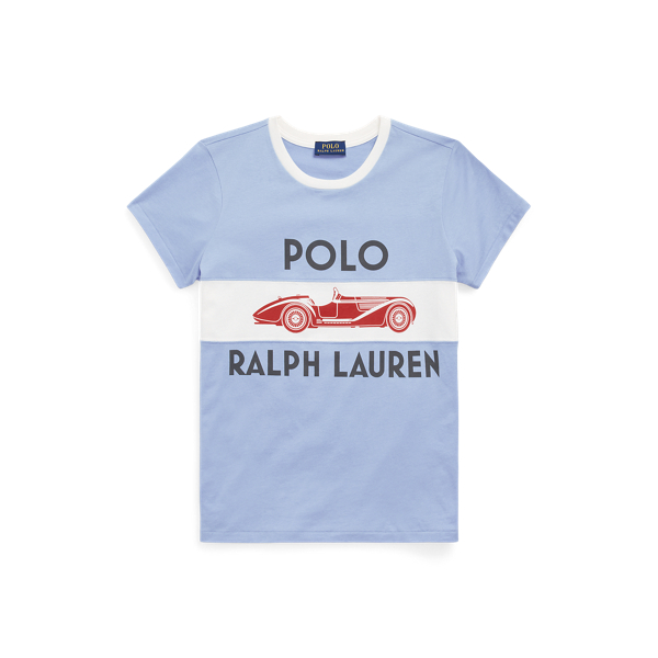 Jersey-T-Shirt mit Logo und Oldtimer Polo Ralph Lauren in Chambray-Blau 2
