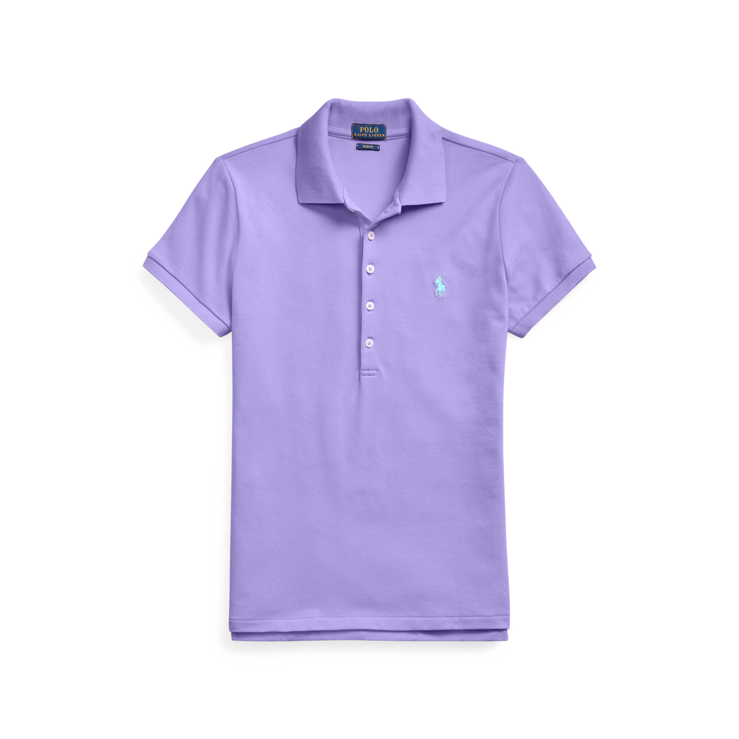 Женское поло Ralph Lauren Slim Fit Stretch Polo, цвет: Фиолетовый — фото 5