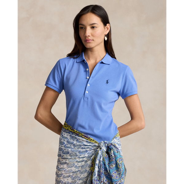 Women s Blue Slim Fit Polo Shirts Ralph Lauren