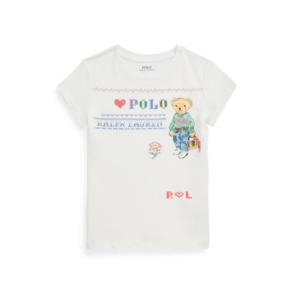 Baumwoll-T-Shirt mit Polo Bear Girls 1.5-6.5 Years in 1