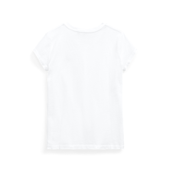 White Cotton Jersey V-Neck Tee Girls 7-16 2