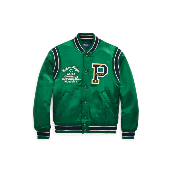 Casaco Letterman em cetim Boys 6-14 Years em 1
