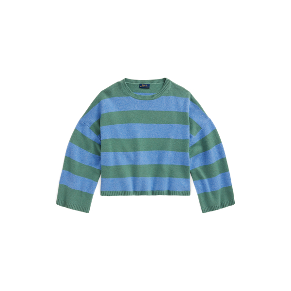 Pull ray&eacute; court en cachemire