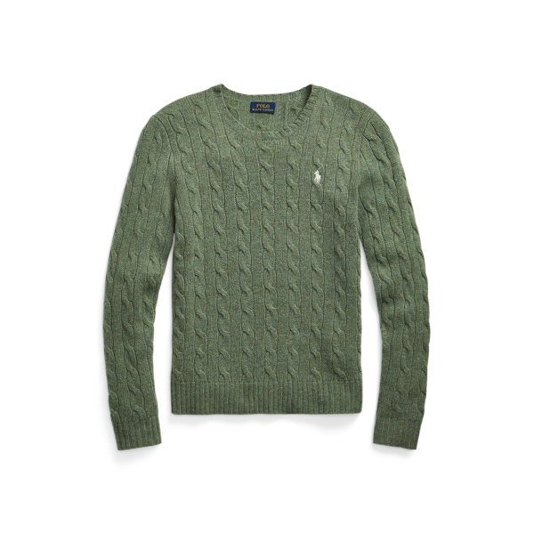 Wol-kasjmier kabeltrui met ronde hals Polo Ralph Lauren in 1