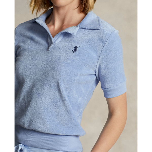 Polohemd aus Terry Polo Ralph Lauren in Elite-Blau 6