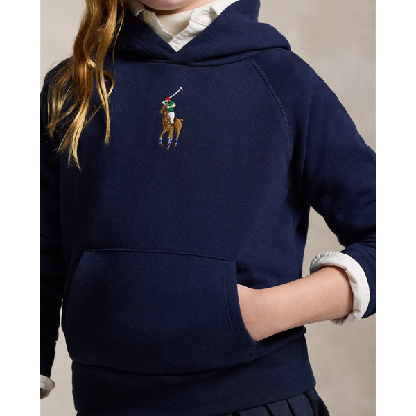 Newport Navy Big Pony Fleece Hoodie Girls 7-14 Years 5