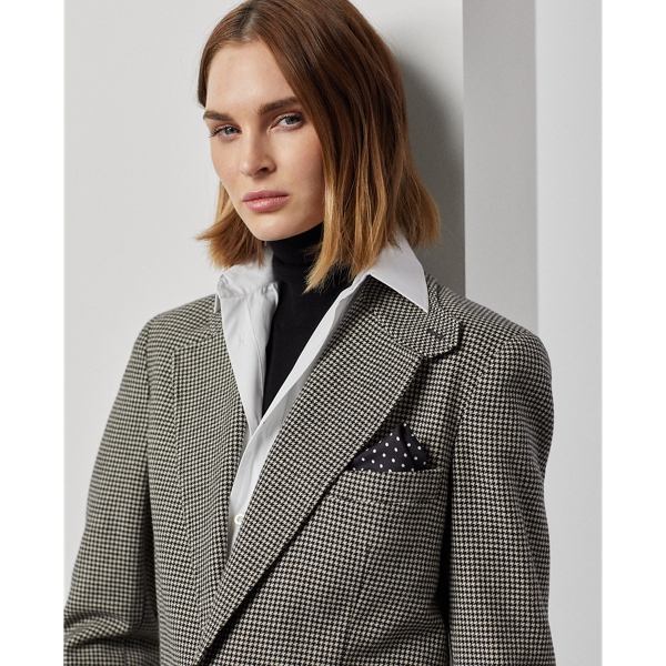 Black/Cream Preston Houndstooth Wool Jacket Ralph Lauren Collection 6