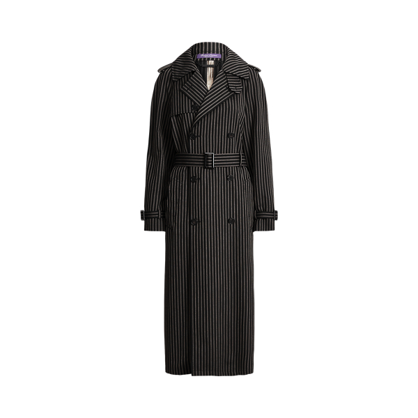 Adelphie Striped Wool Trench Coat Ralph Lauren Collection 1