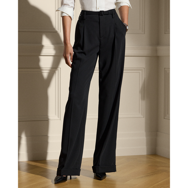 パンツ RALPH LAUREN Women Straight Pants 200970173 001 Black Straight-Leg Satin Pant | Ralph Lauren