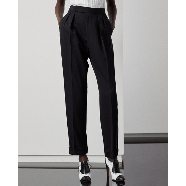 Black Seina Wool Barathea Tuxedo Trouser Ralph Lauren Collection 3