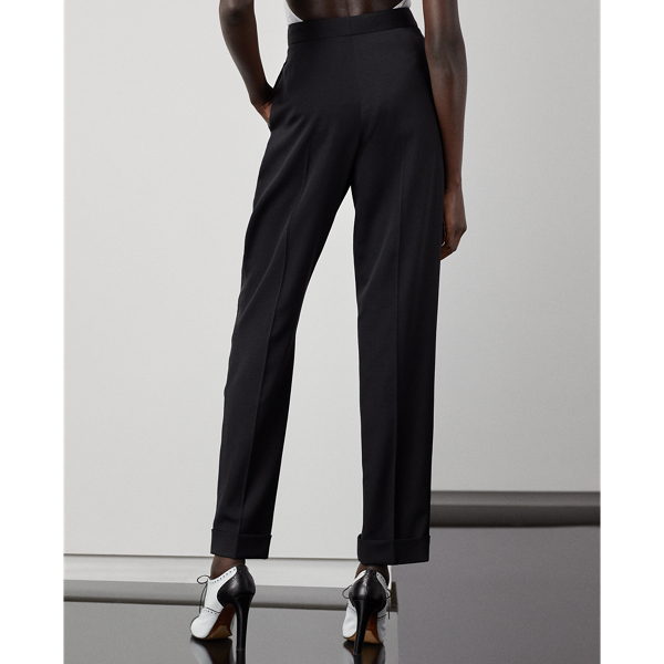 Black Seina Wool Barathea Tuxedo Trouser Ralph Lauren Collection 4
