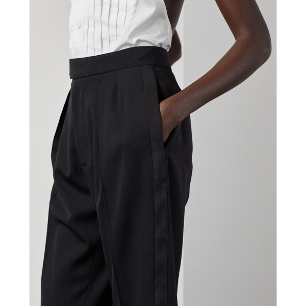Black Seina Wool Barathea Tuxedo Trouser Ralph Lauren Collection 5