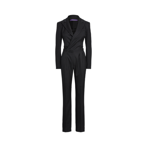 Anders Pinstripe Wool Twill Jumpsuit Ralph Lauren Collection 1